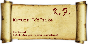 Kurucz Füzike névjegykártya